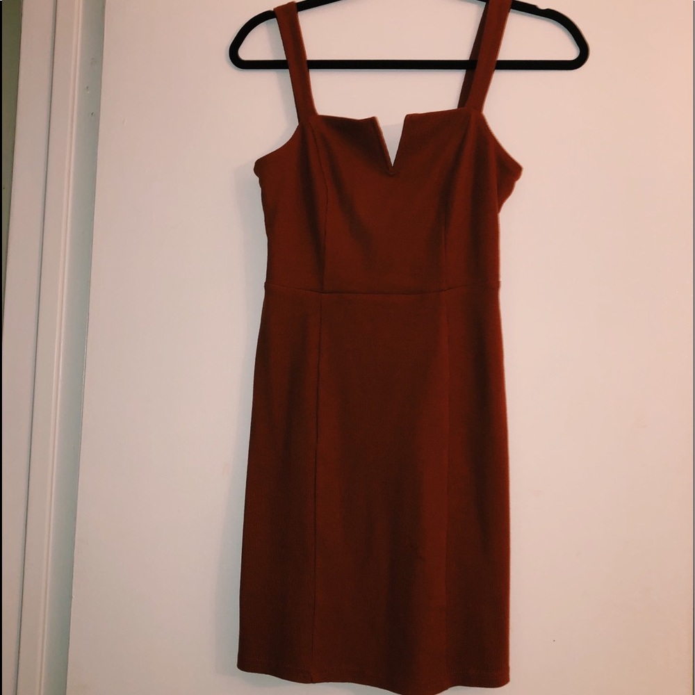 burnt orange/ rust body-con dress